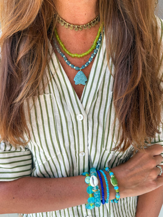 Layered Pendant Necklace | Seabreeze Fish: 16"
