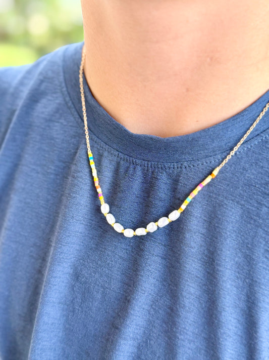 Colorful Pearl & Bead Necklace