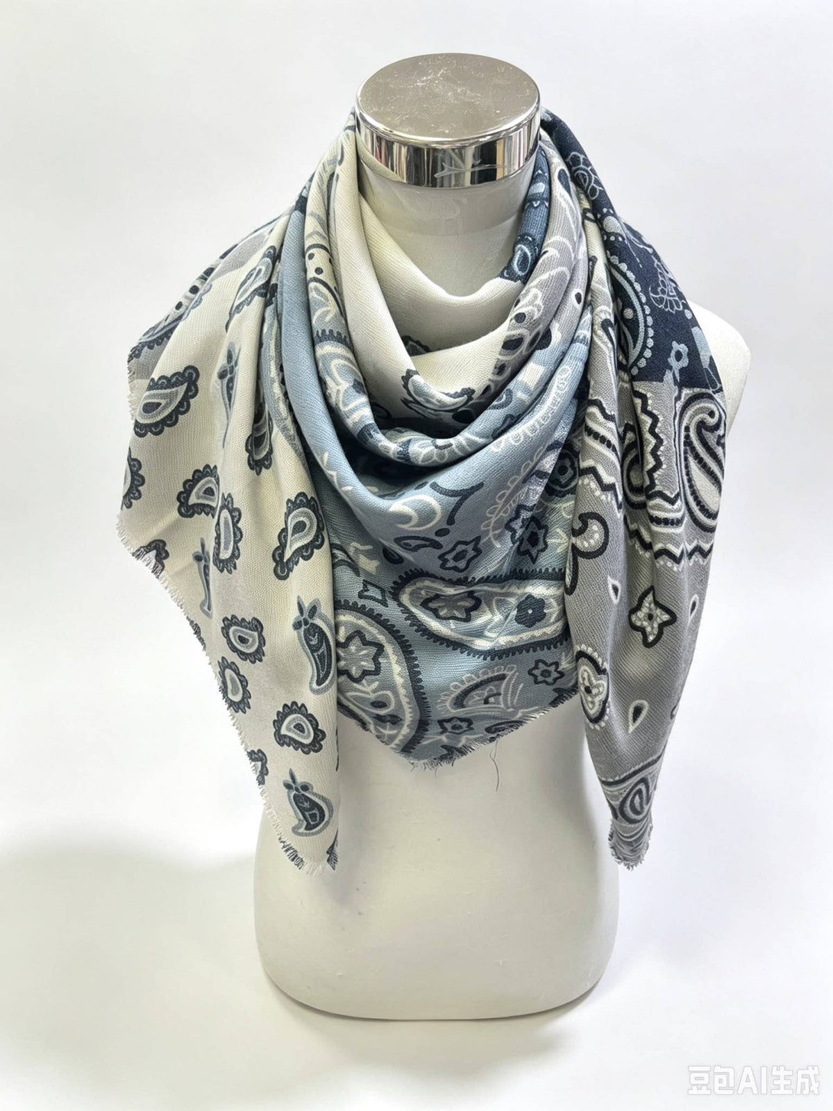Two Tone Bandana Scarf: Blue