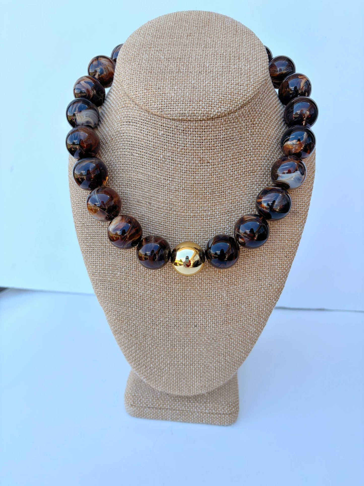Brown Gold Bauble Necklace