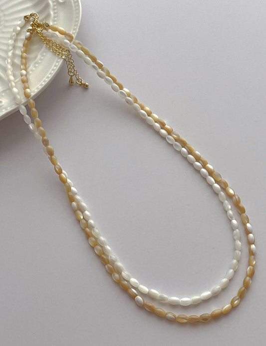 Pearl Glow Bead Choker Necklace - Cream