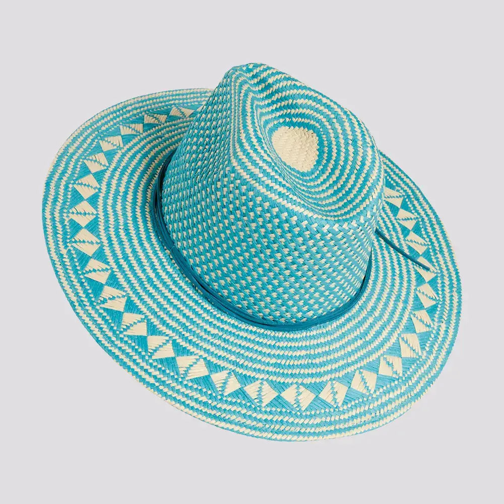 Safari Straw Sun Hat - Style Eppie - Aqua: Aqua