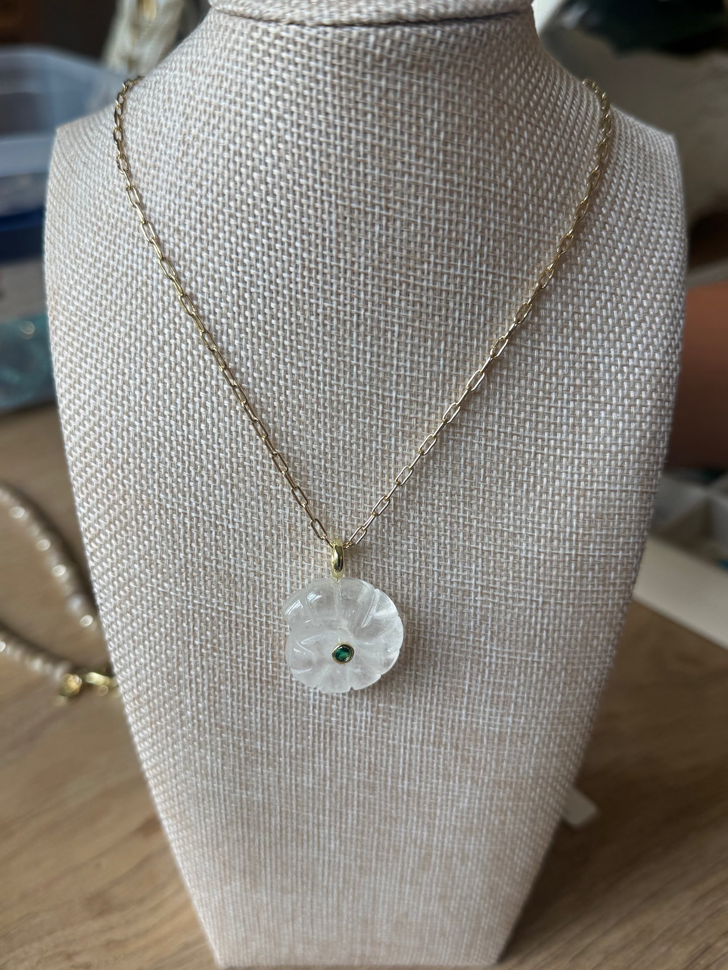 Clear Spiral Shell Necklace