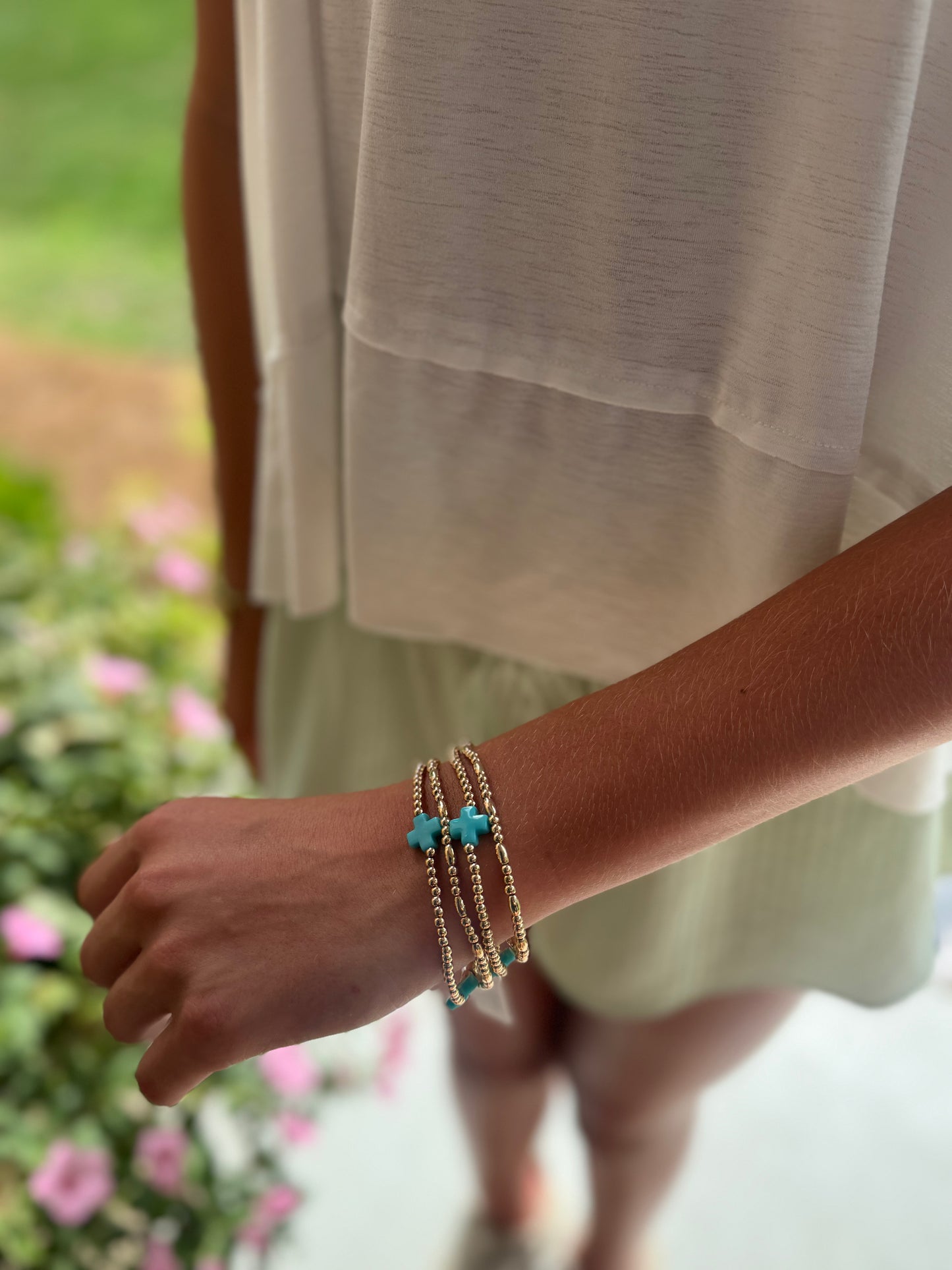 cross beaded bracelet set