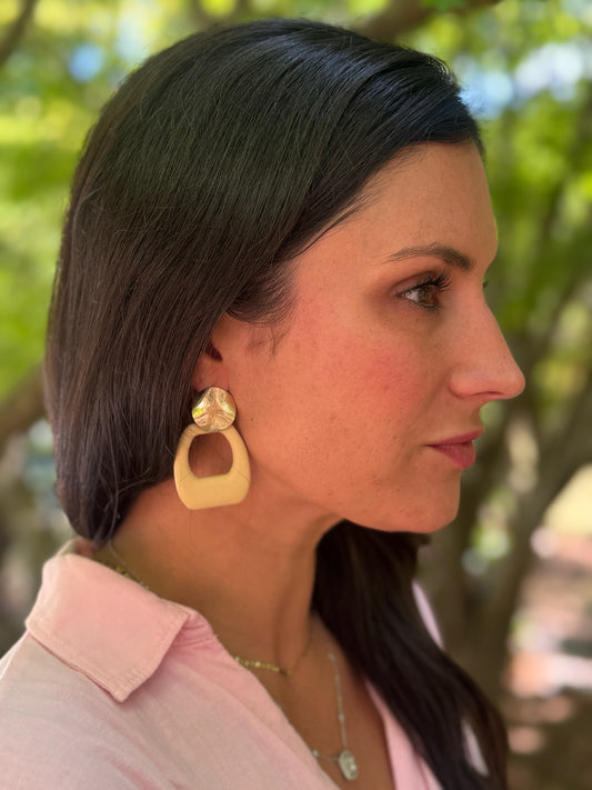 Geometric Square Wood Earrings