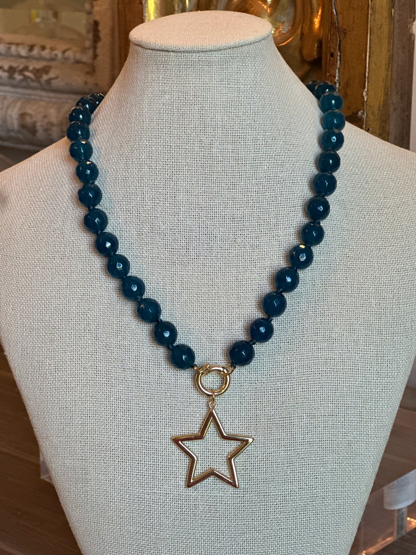 Blue Beads with Star Charm