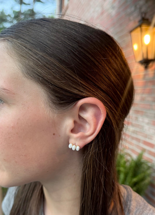 Trio Pearl Earrings