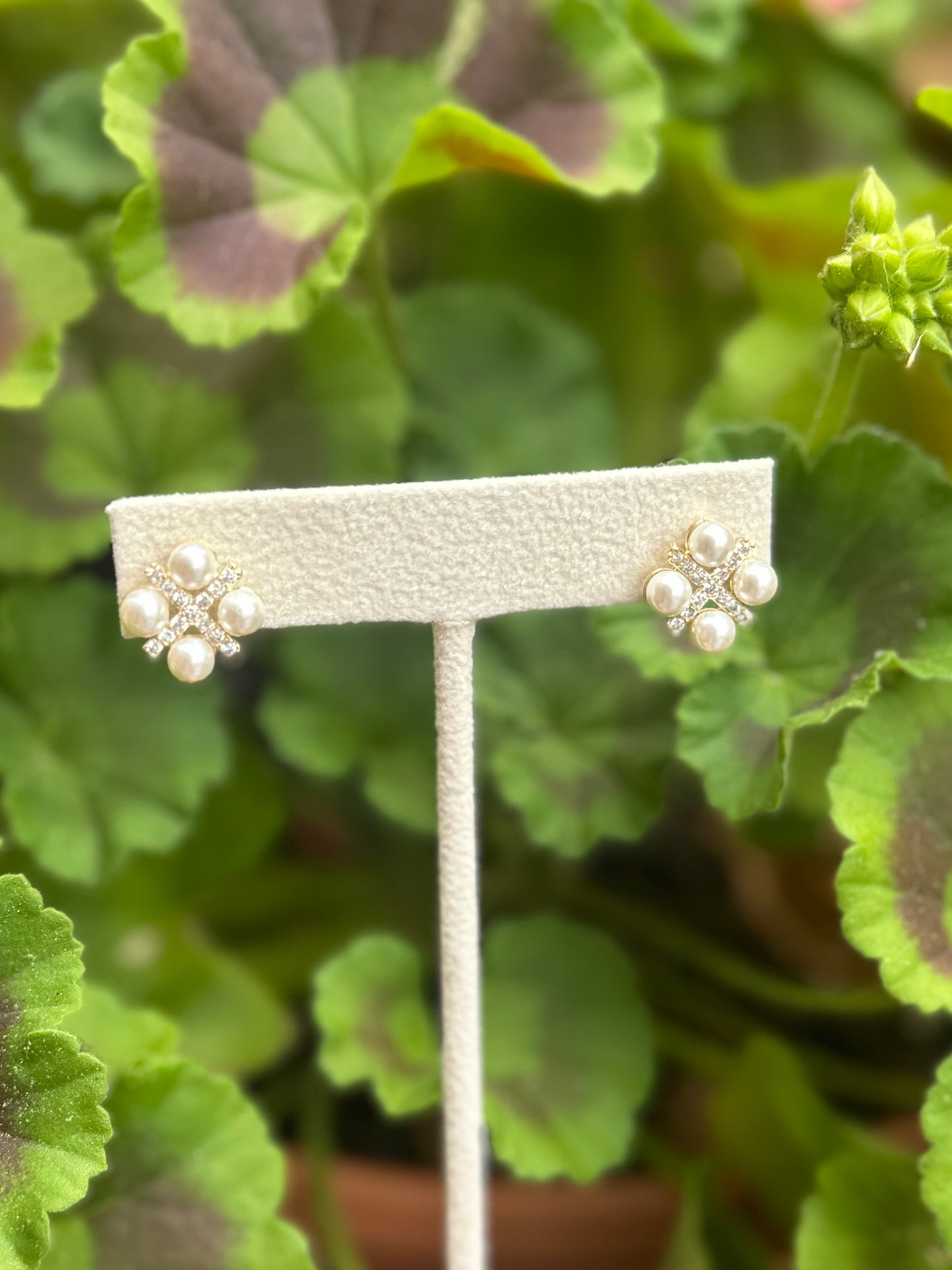 Diamond and Pearl Earrings