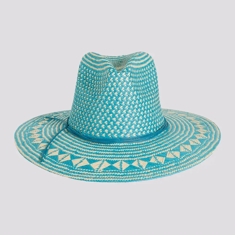 Safari Straw Sun Hat - Style Eppie - Aqua: Aqua