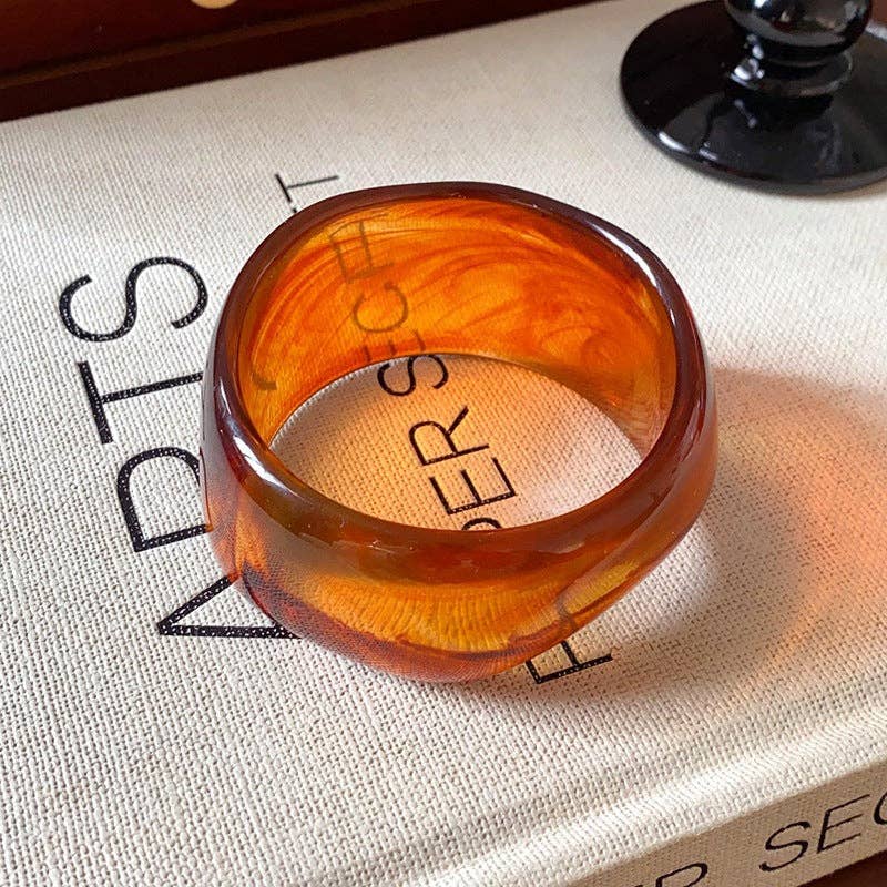 Amber Glow Resin Bangle