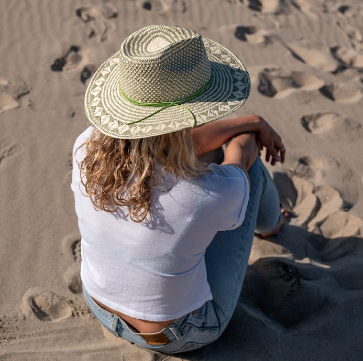Safari Straw Sun Hat - Style Eppie: Green