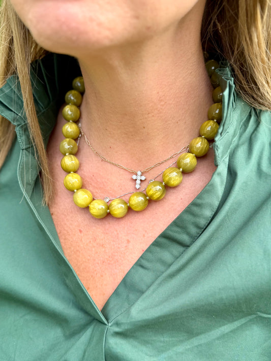 Chartreuse Beaded Necklace