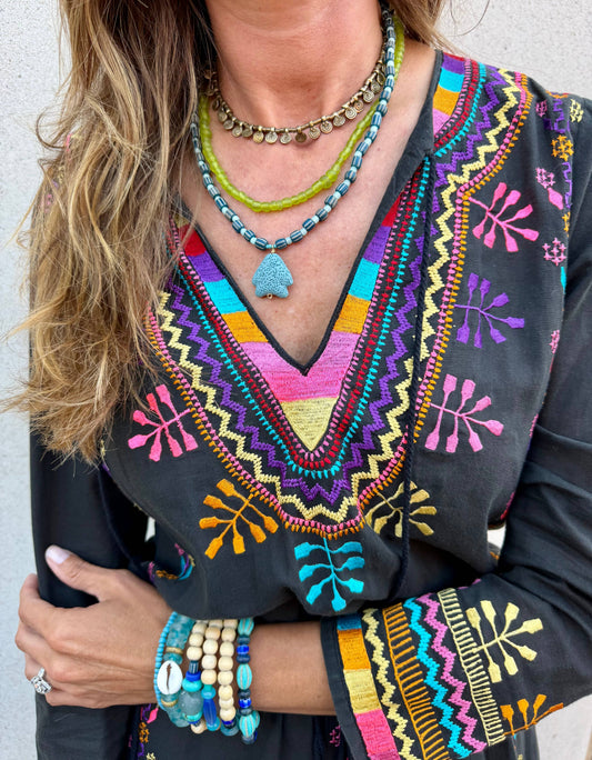 Layered Pendant Necklace | Seabreeze Fish: 16"
