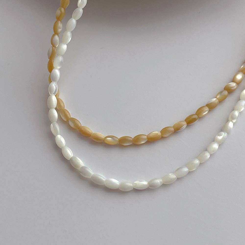Pearl Glow Bead Choker Necklace - Cream
