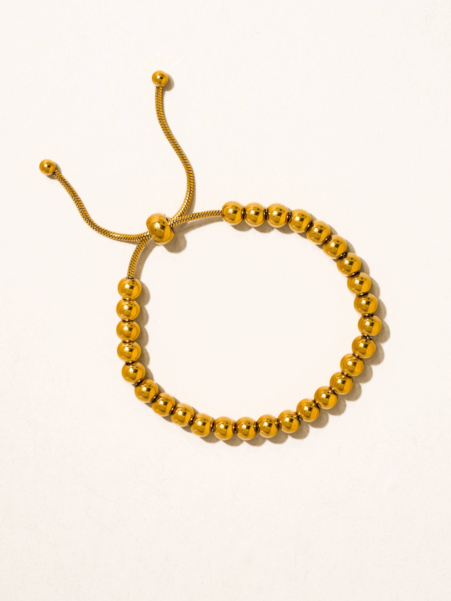 Liliane 18K Gold Non-Tarnish Beaded Bracelet : Yellow Gold / Liliane-Gold-M