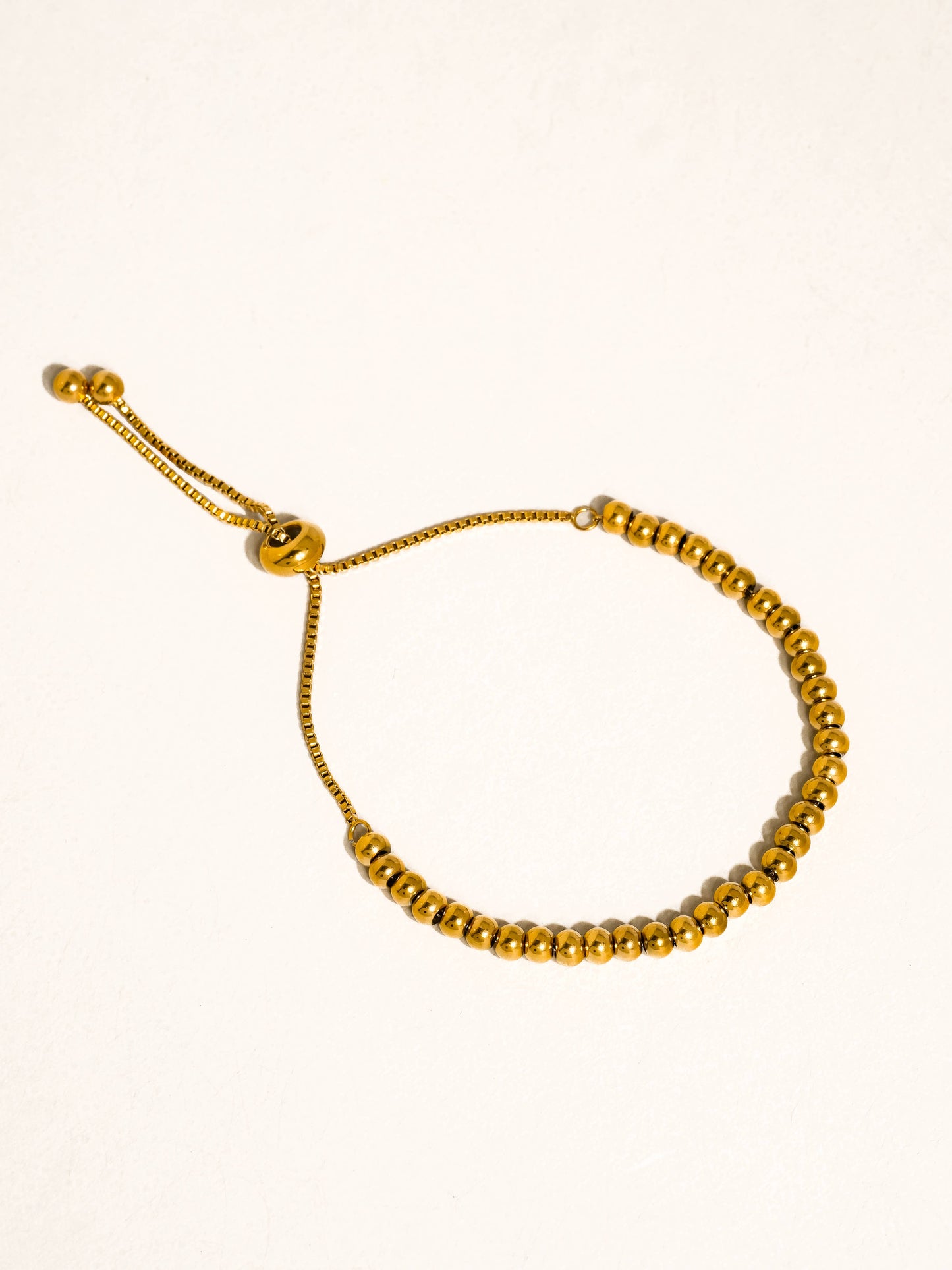 Liliane 18K Gold Non-Tarnish Beaded Bracelet : Yellow Gold / Liliane-Gold-M
