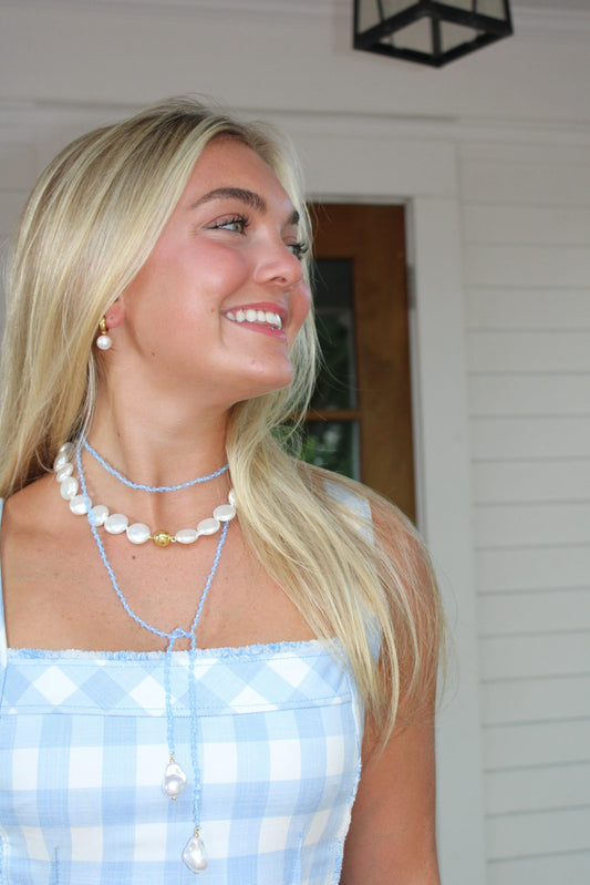 Baby Blue Wrap Necklace