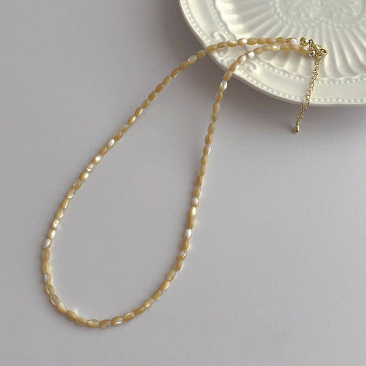 Pearl Glow Bead Choker Necklace - Brown