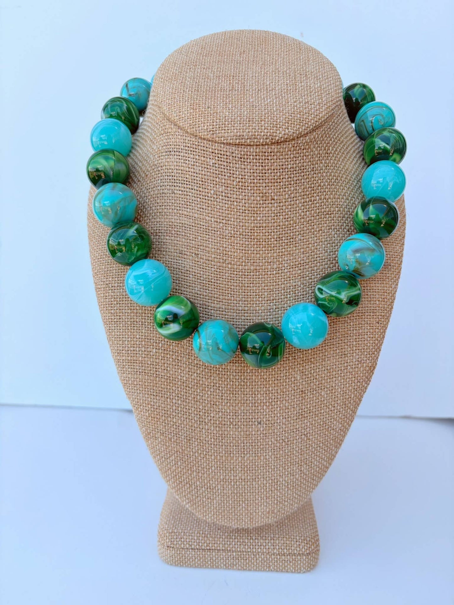 Green Blue Bauble Necklace