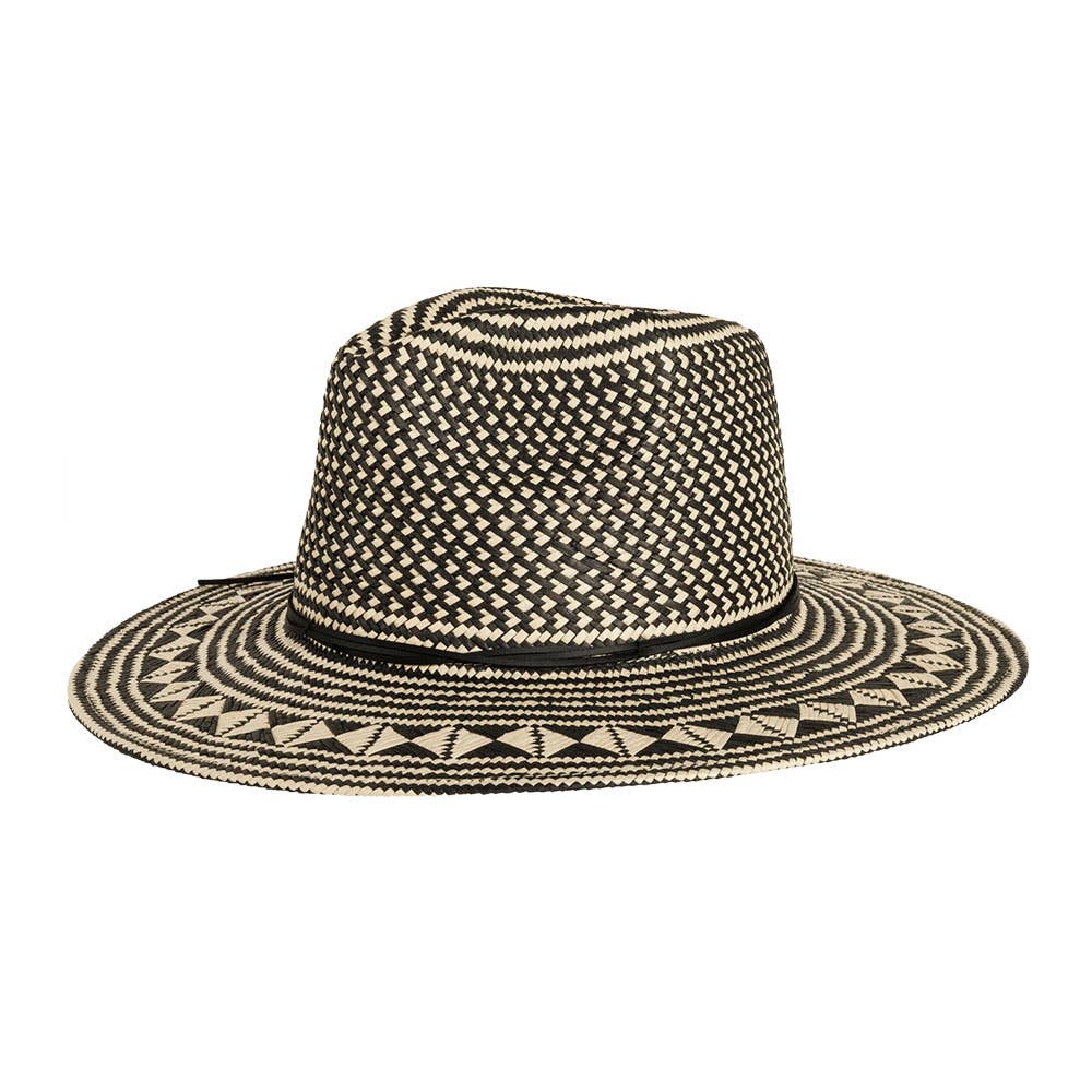 Safari Straw Sun Hat - Style Eppie: Black