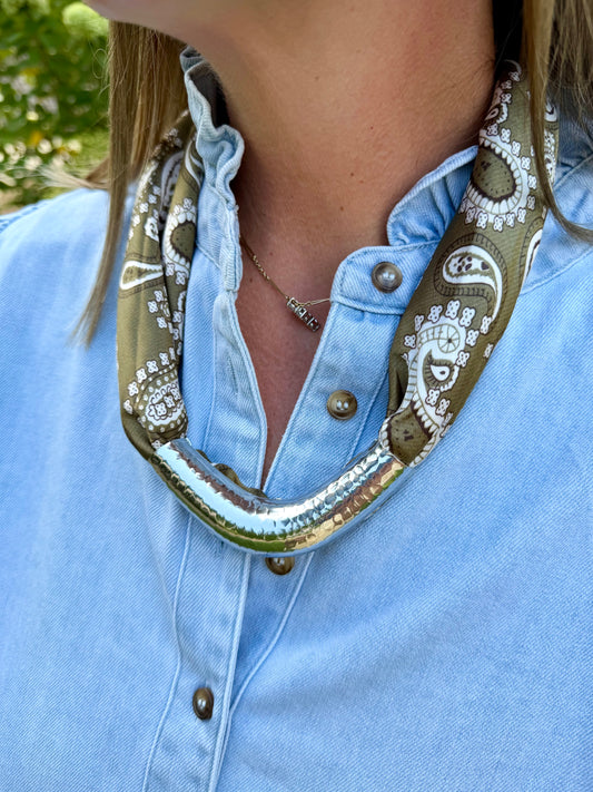 Silver Scarf Enhancer- v shape