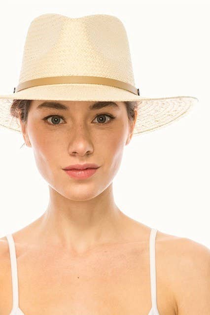 Handwoven Ivory Toyo Straw Panama, Adjustable
