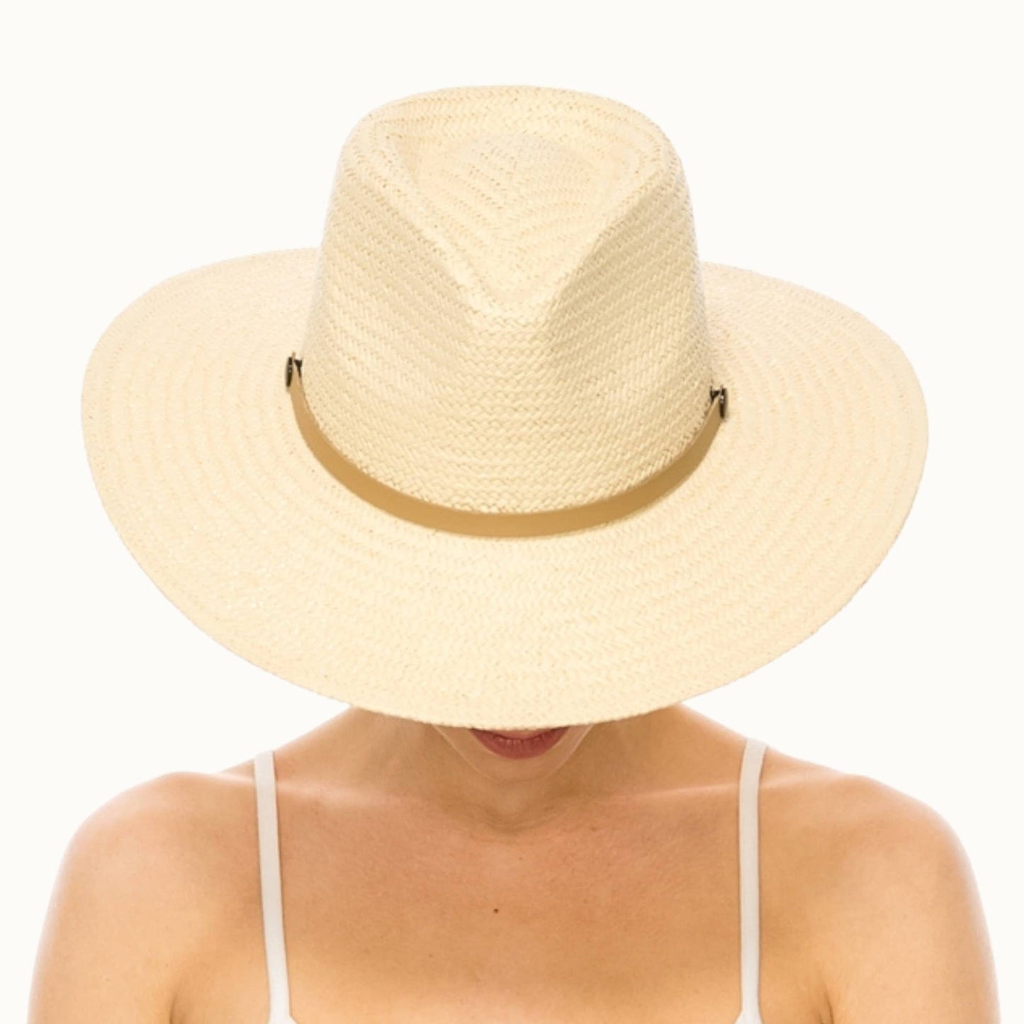 Handwoven Ivory Toyo Straw Panama, Adjustable