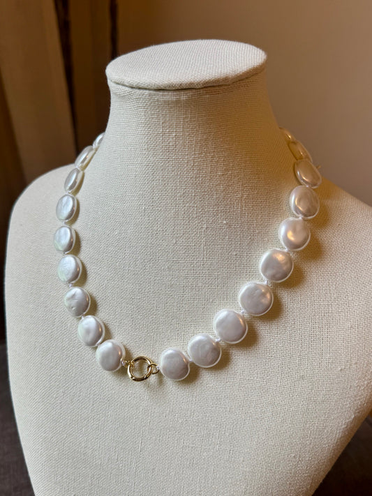 Pearl Disk Necklace