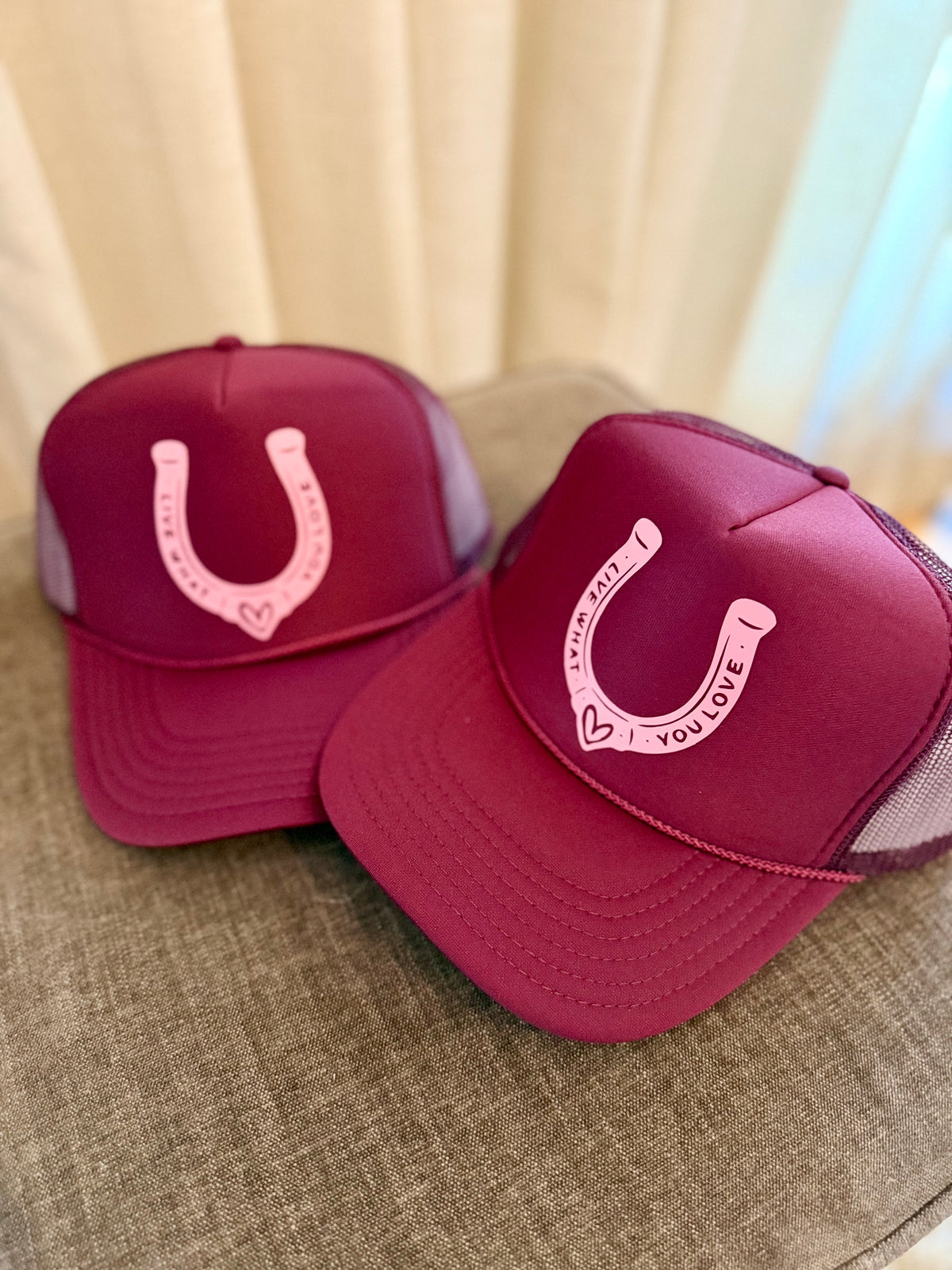 Maroon Trucker/Pink Lucky in Love