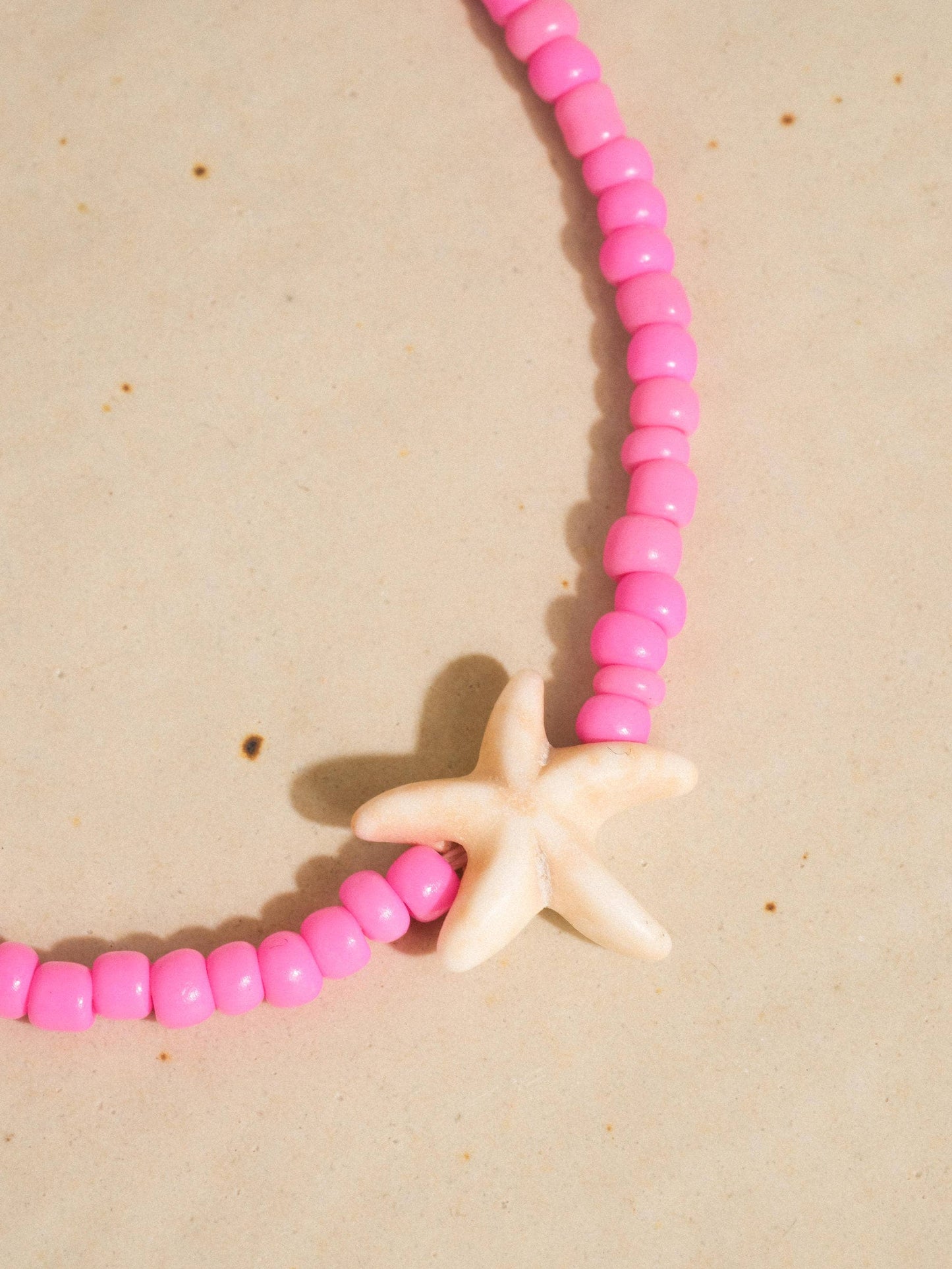 Piper 18K Gold Non-Tarnish Sea Star Beaded Necklace: Pink