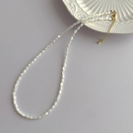 Pearl Glow Bead Choker Necklace - Cream