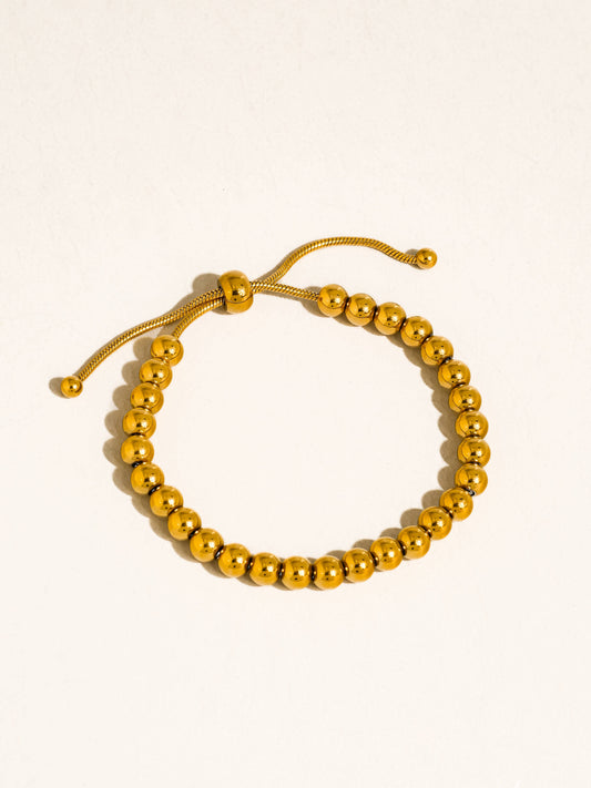 Liliane 18K Gold Non-Tarnish Beaded Bracelet : Yellow Gold / Liliane-Gold-M