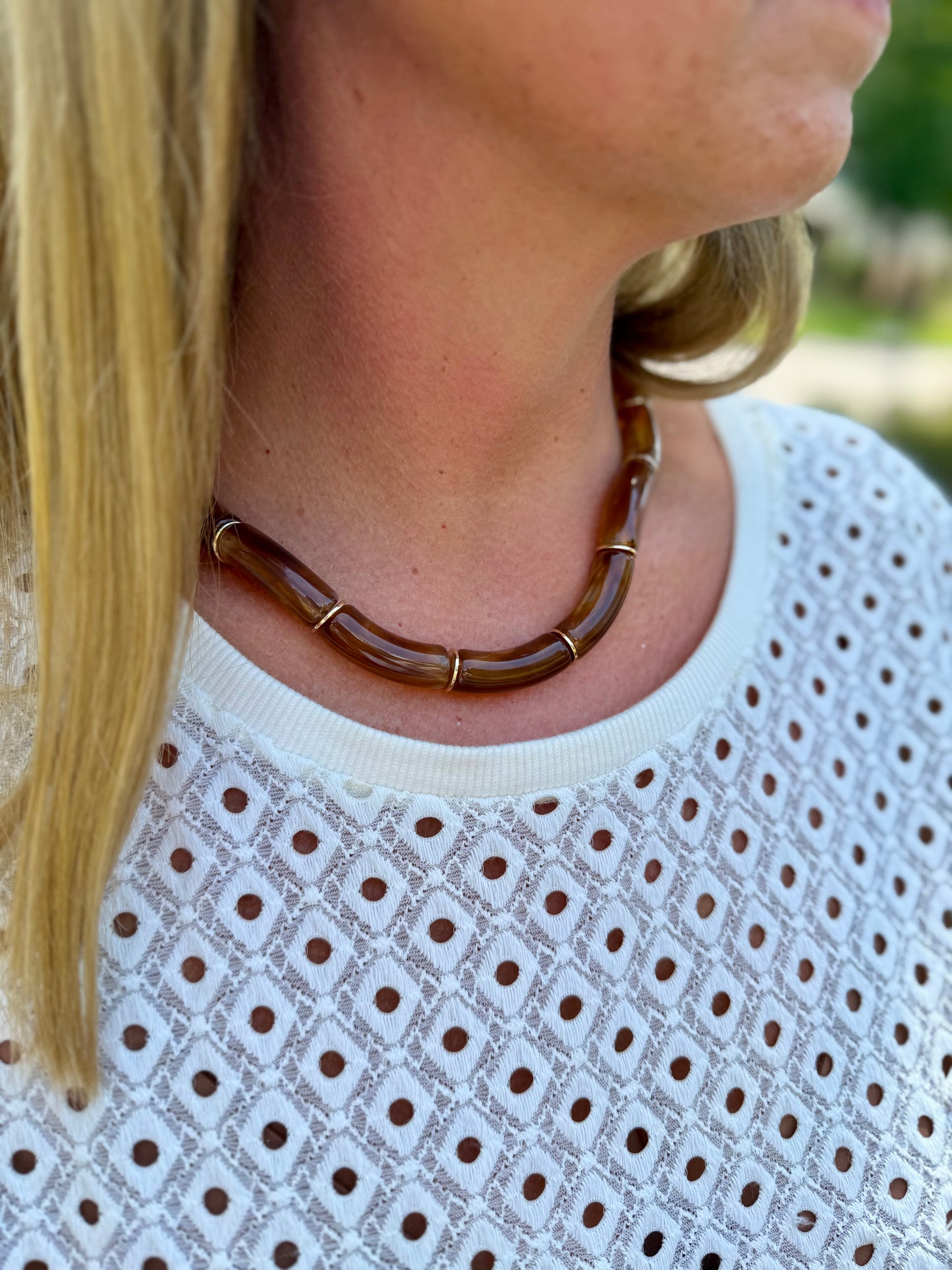 Amber Tube Necklace