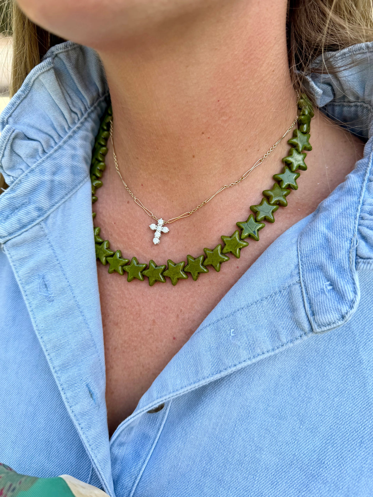 Olive Star Necklace