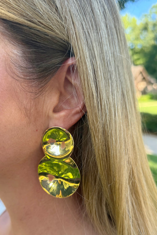 Double Gold Statement Earring