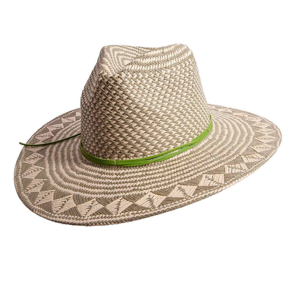 Safari Straw Sun Hat - Style Eppie: Green