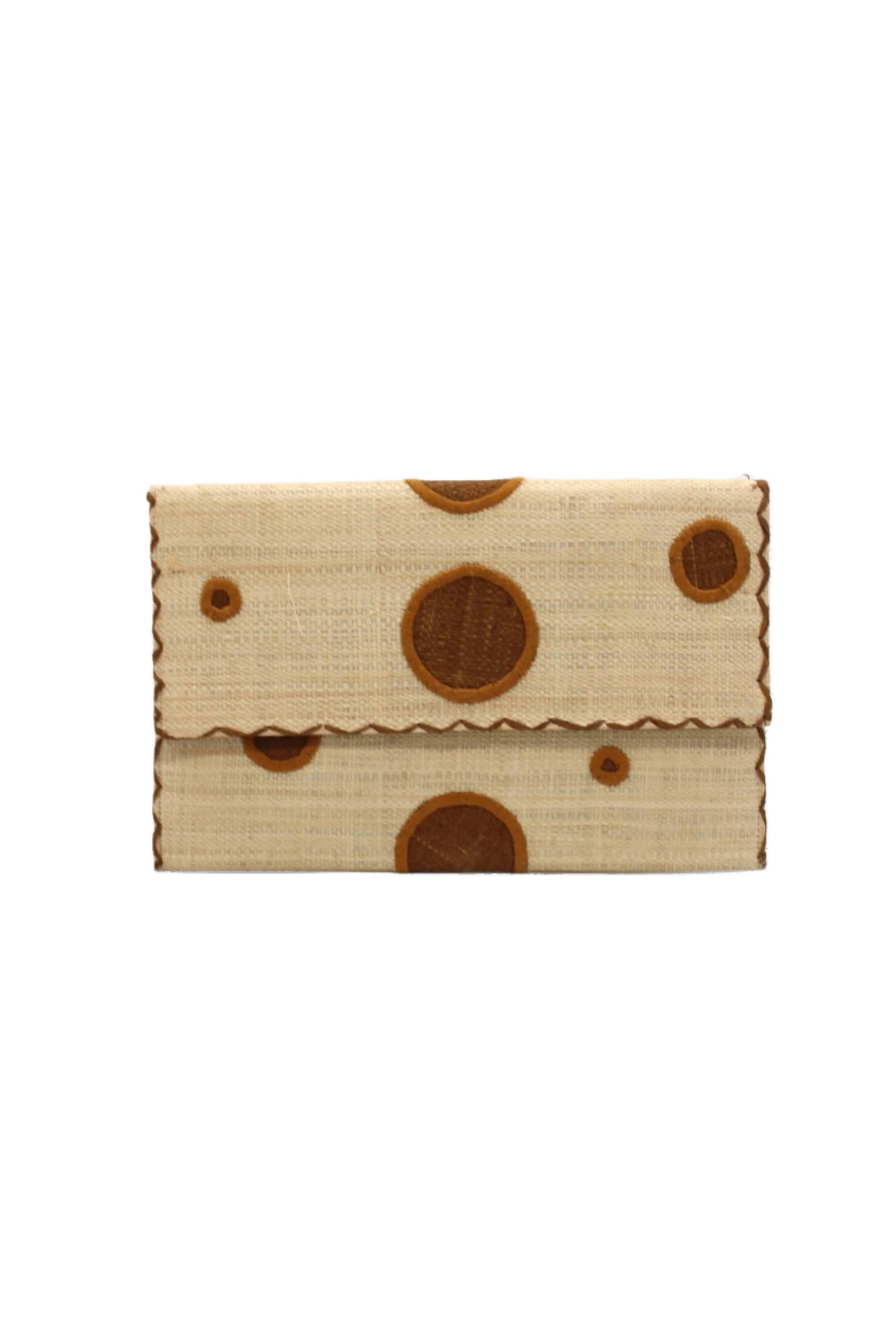 Capri Polka Dot Straw Envelope Clutch Purse: Turquoise