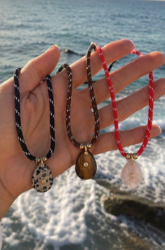 Pear Paracord Necklace: Red
