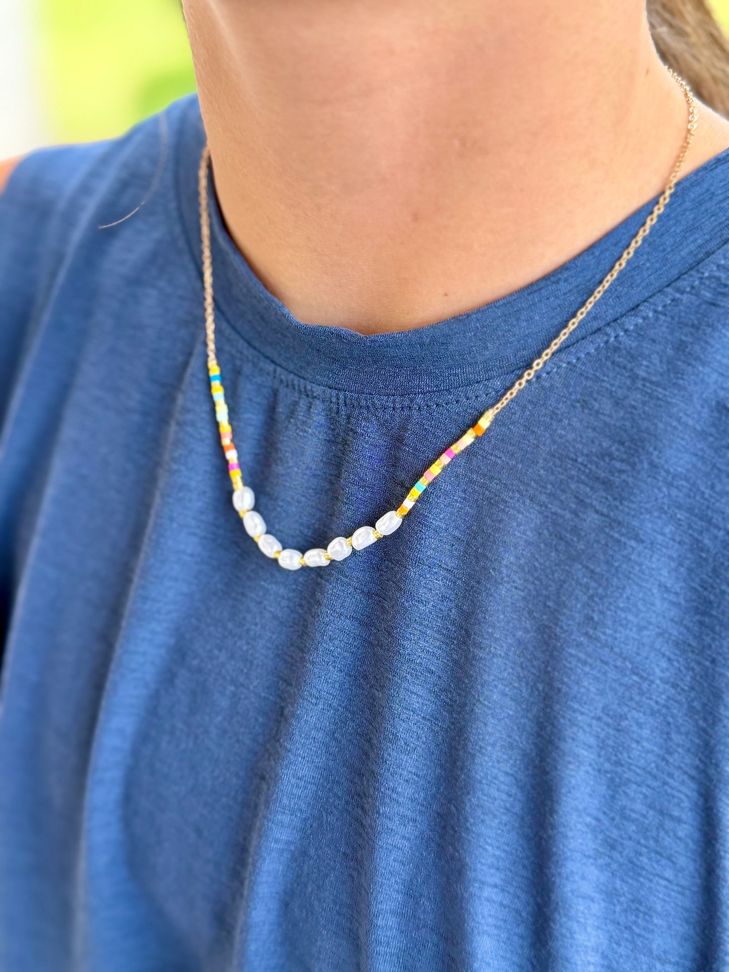 Colorful Pearl & Bead Necklace
