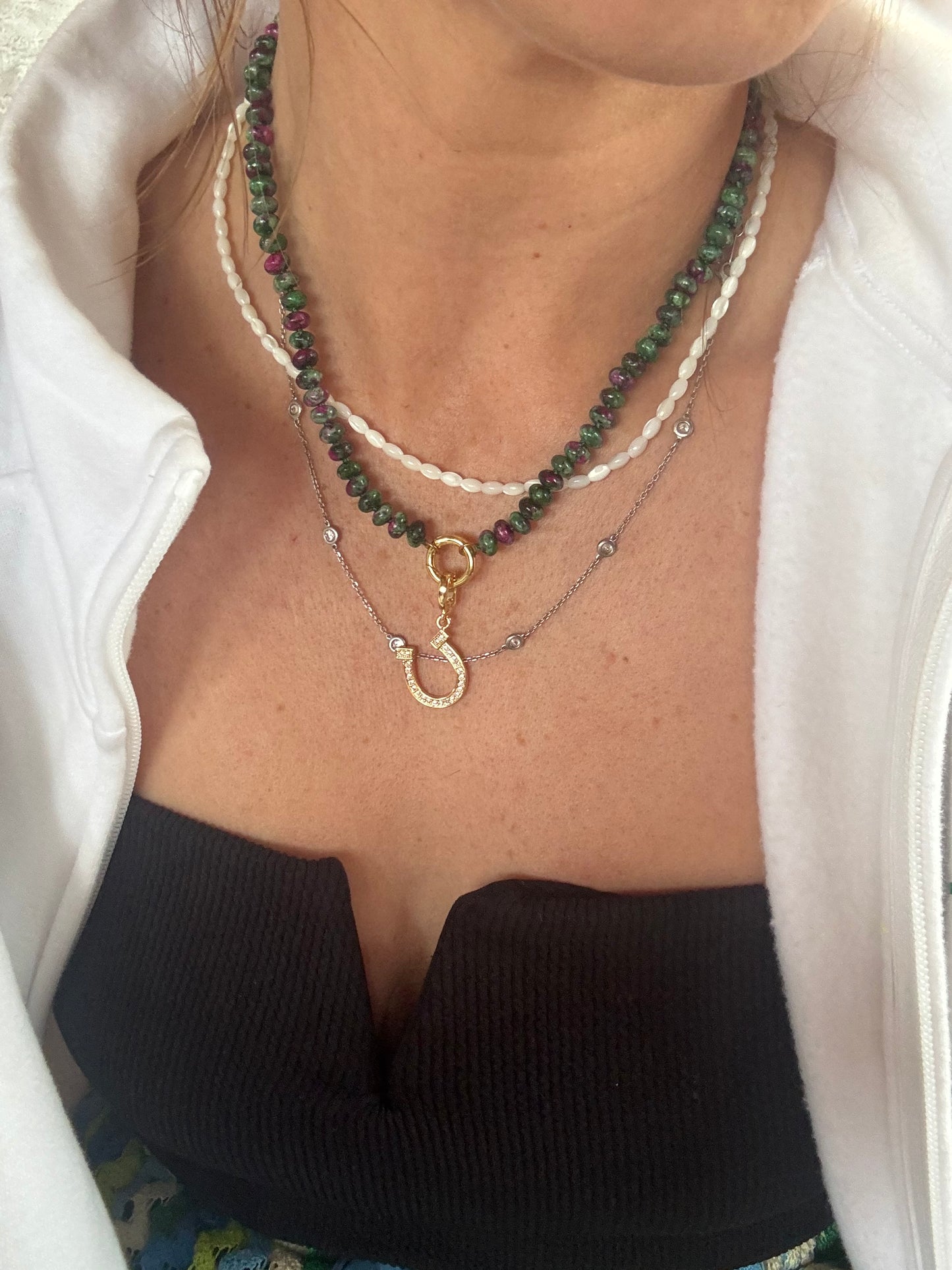 Sugar Plum Horseshoe Necklace