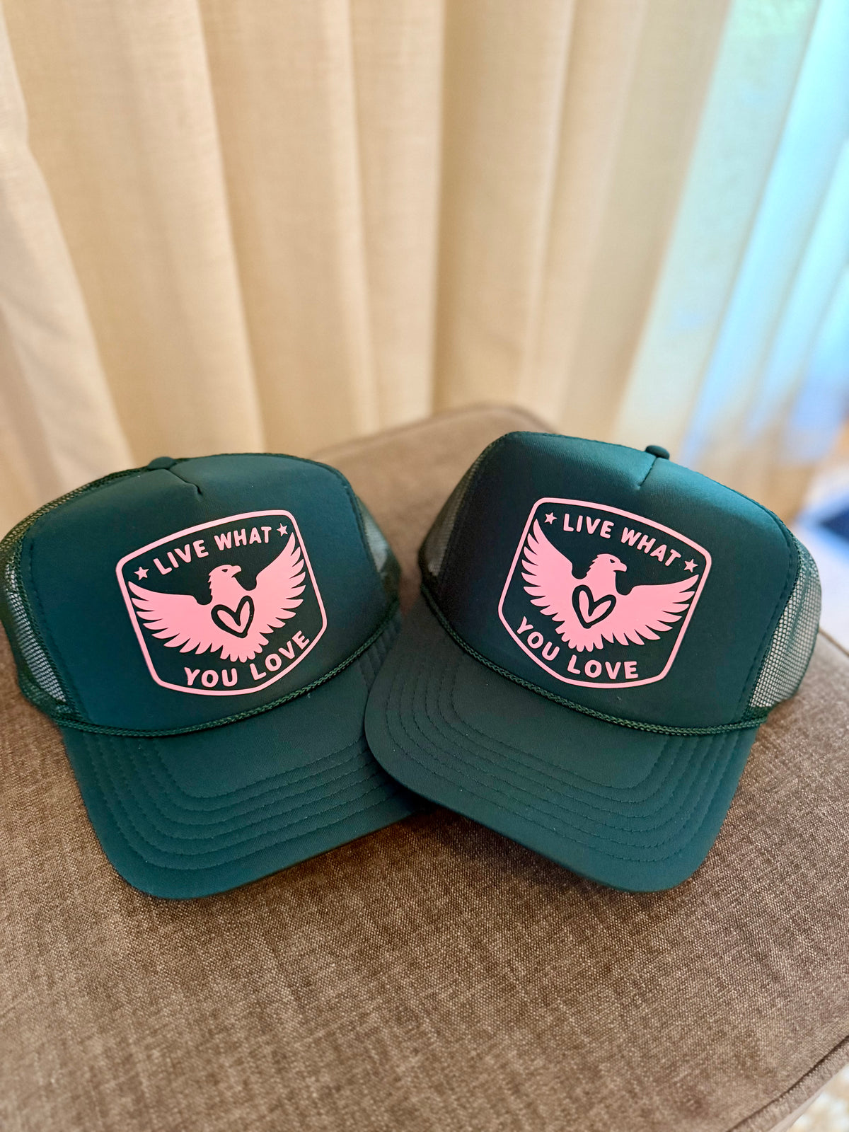 Evergreen Trucker/ Pink Heart of an Eagle