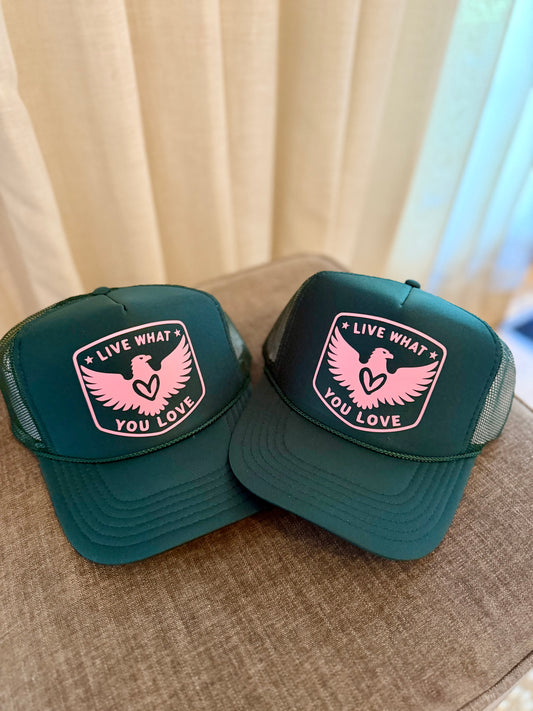 Evergreen Trucker/ Pink Heart of an Eagle