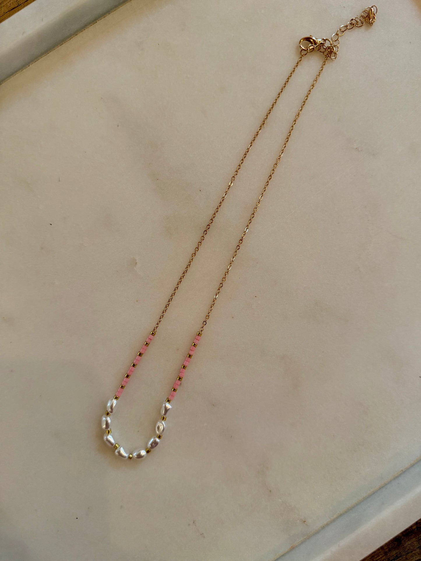 Light Pink and Pearl Necklace