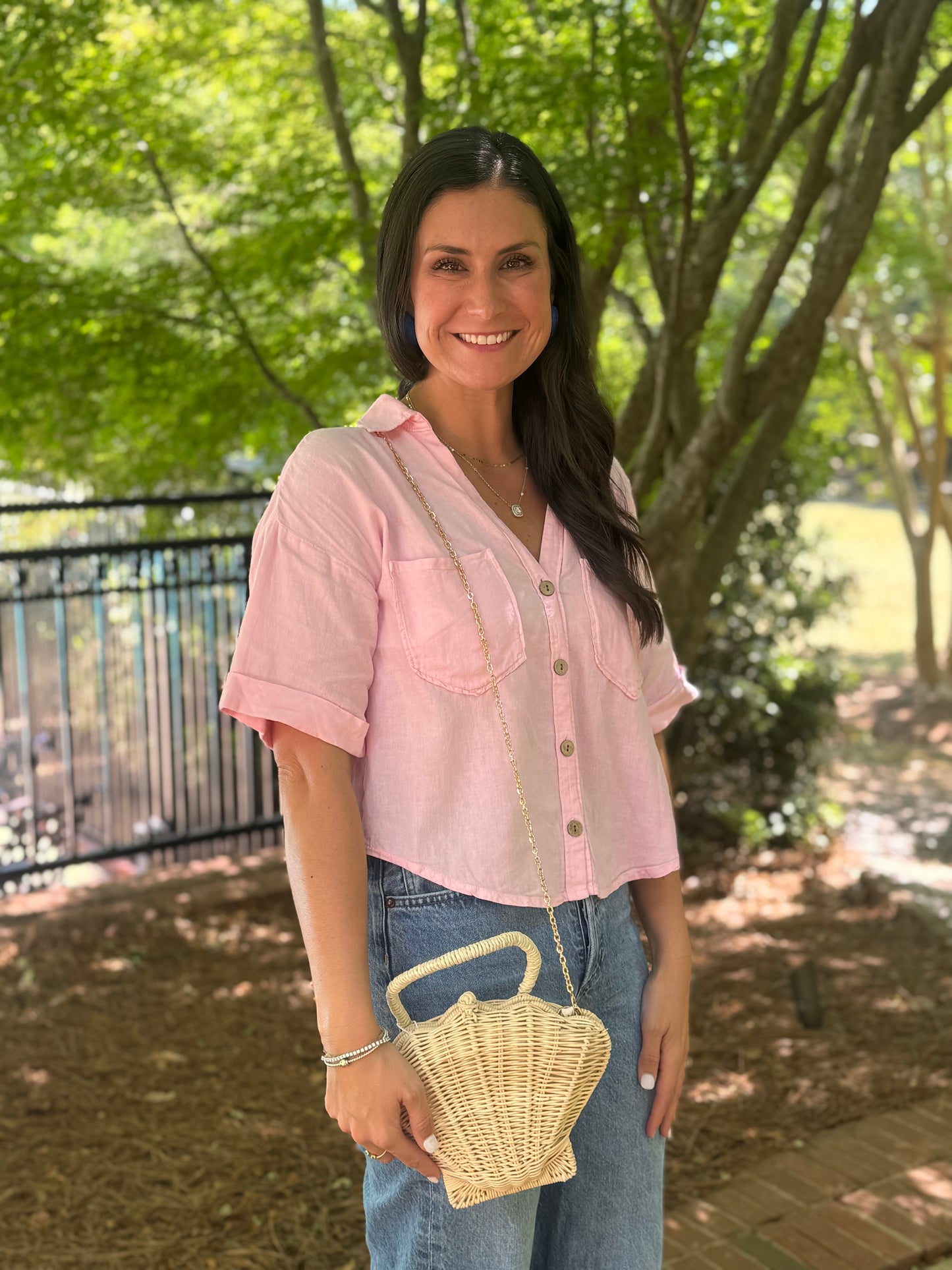 Rattan Shell Crossbody/Clutch