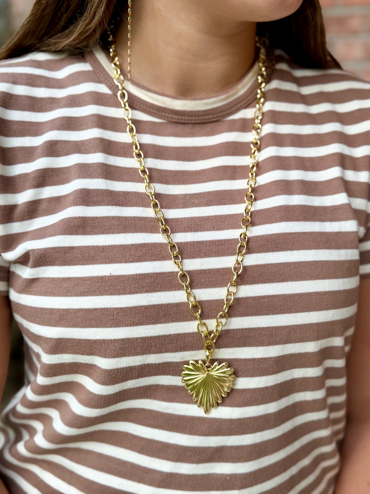 Sunburst Heart Long Necklace