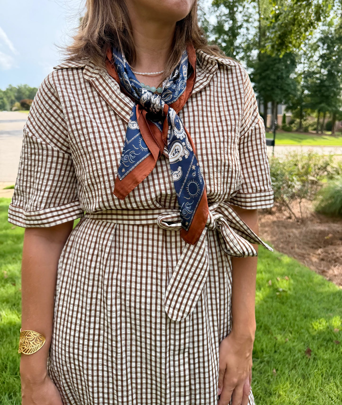 Navy Silk Scarf