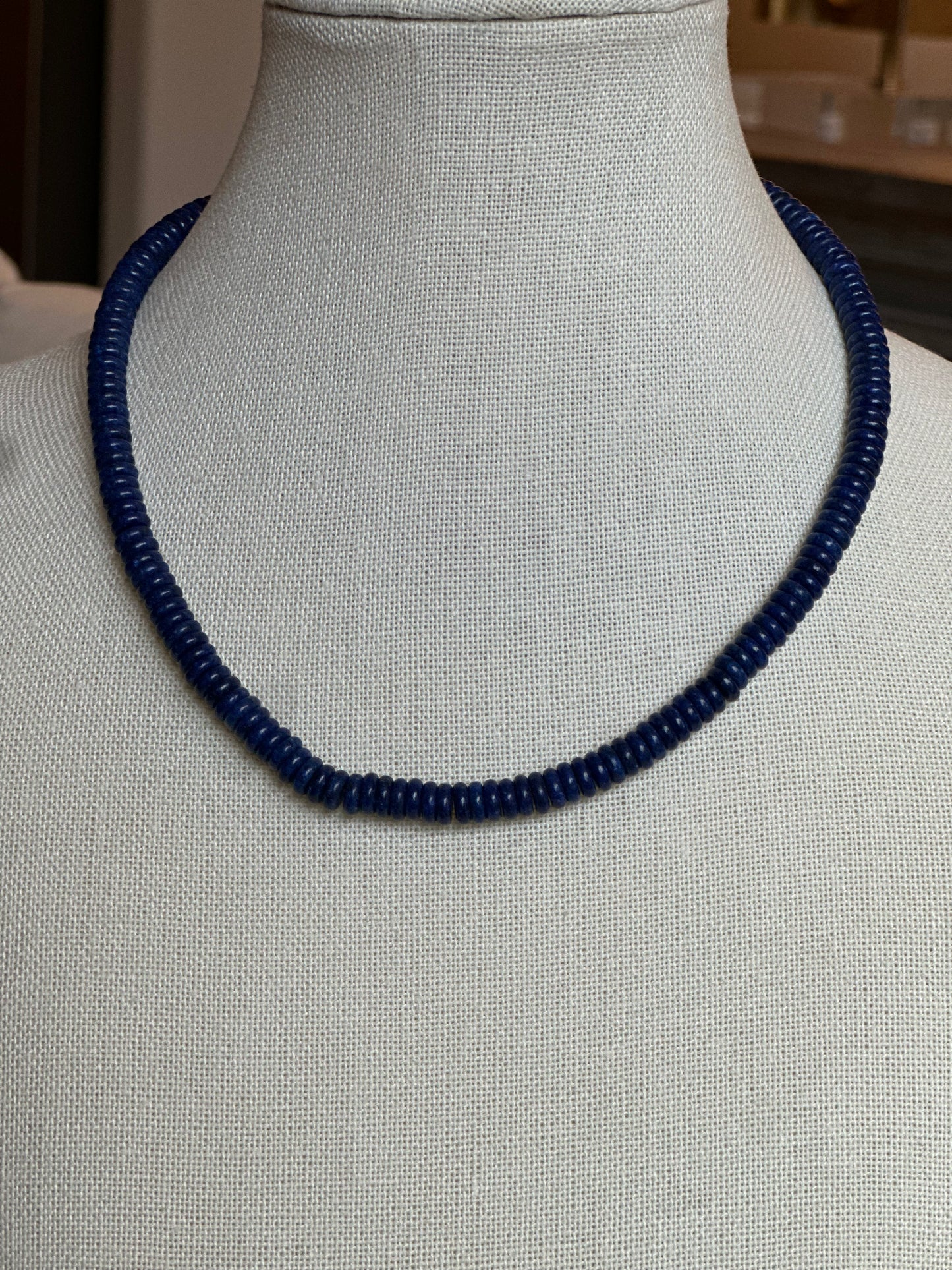 Small navy Beaded Necklace