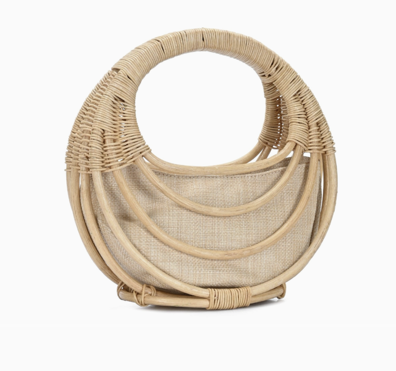 Rattan Top Handle Circle Bag