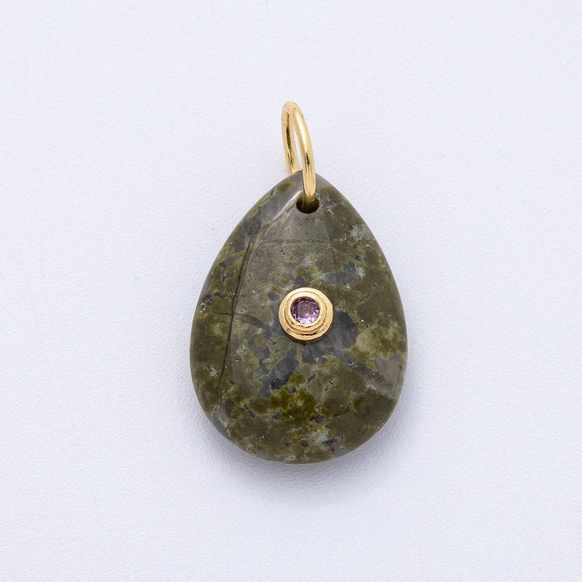 Teardrop Charm | Green Opal
