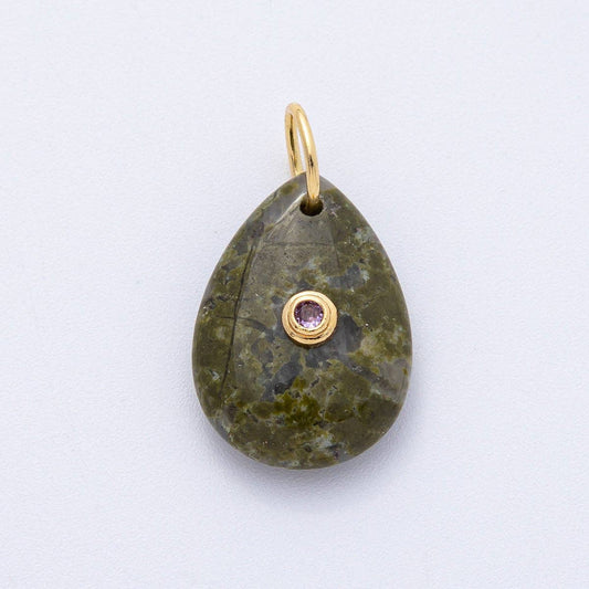 Teardrop Charm | Green Opal